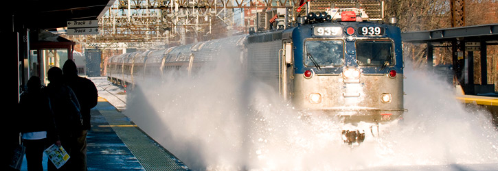 train through snow